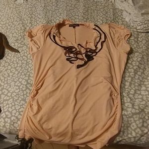 Pink keyhole neck blouse